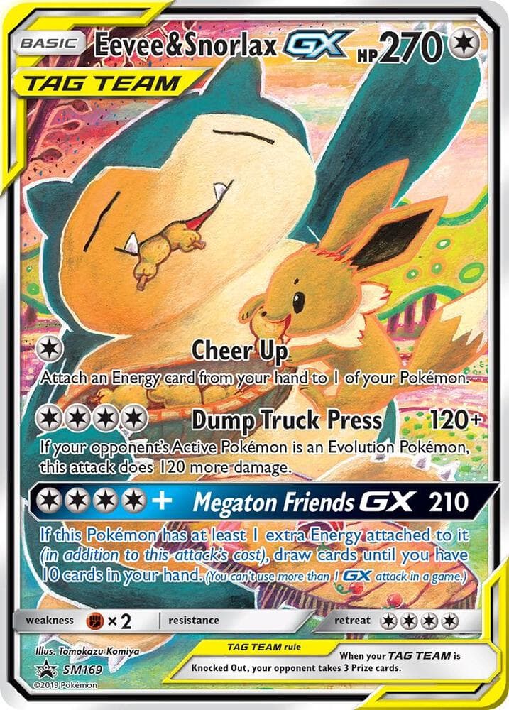 Eevee & Snorlax GX — изображение карты