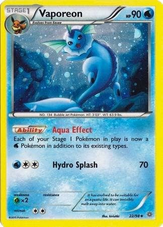 Vaporeon - 22/98 (Cosmos Holo) — изображение карты