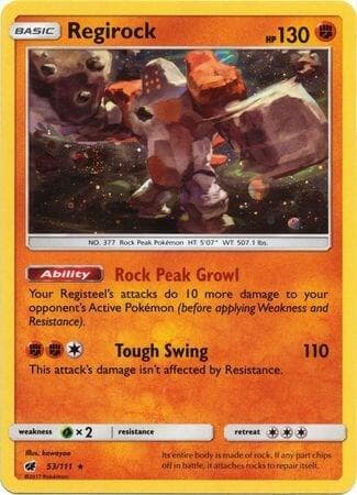 Regirock - 53/111 (Cosmos Holo) — изображение карты