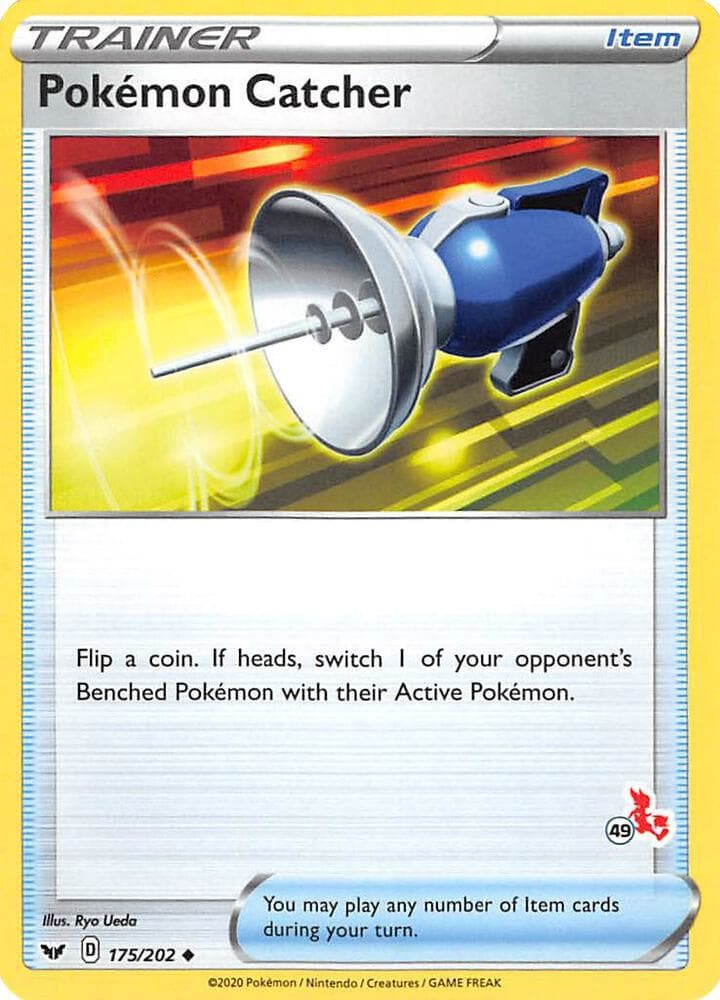 Pokemon Catcher - 175/202 (#49 Cinderace Stamped) — изображение карты
