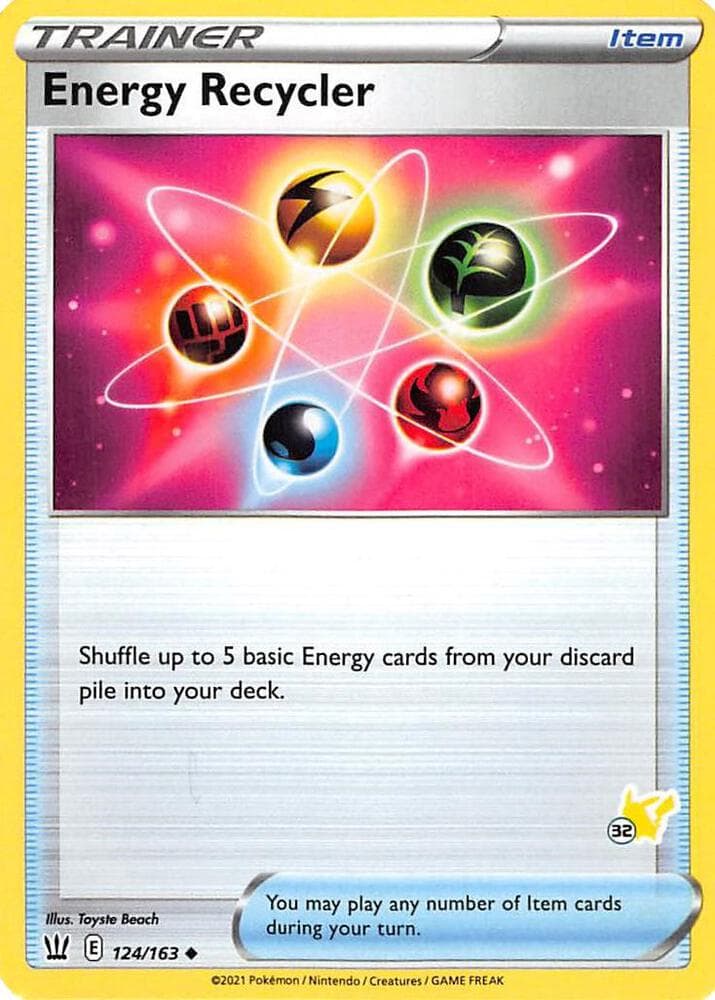 Energy Recycler - 124/163 (#32 Pikachu Stamped) — изображение карты