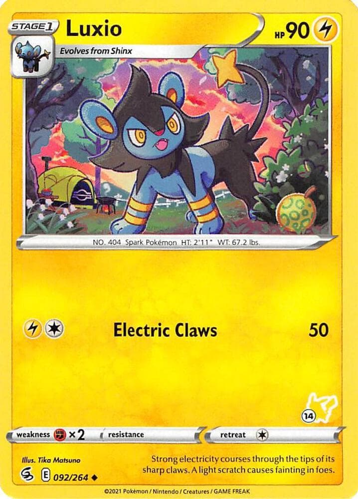 Luxio - 092/264 (#14 Pikachu Stamped) — изображение карты