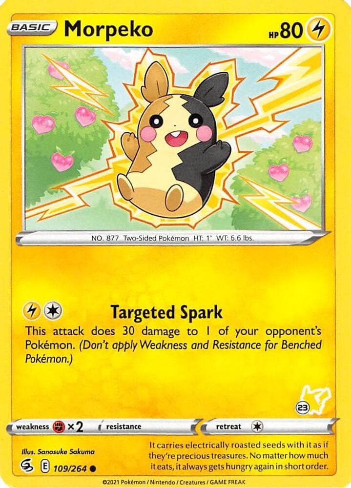 Morpeko - 109/264 (#23 Pikachu Stamped) — изображение карты