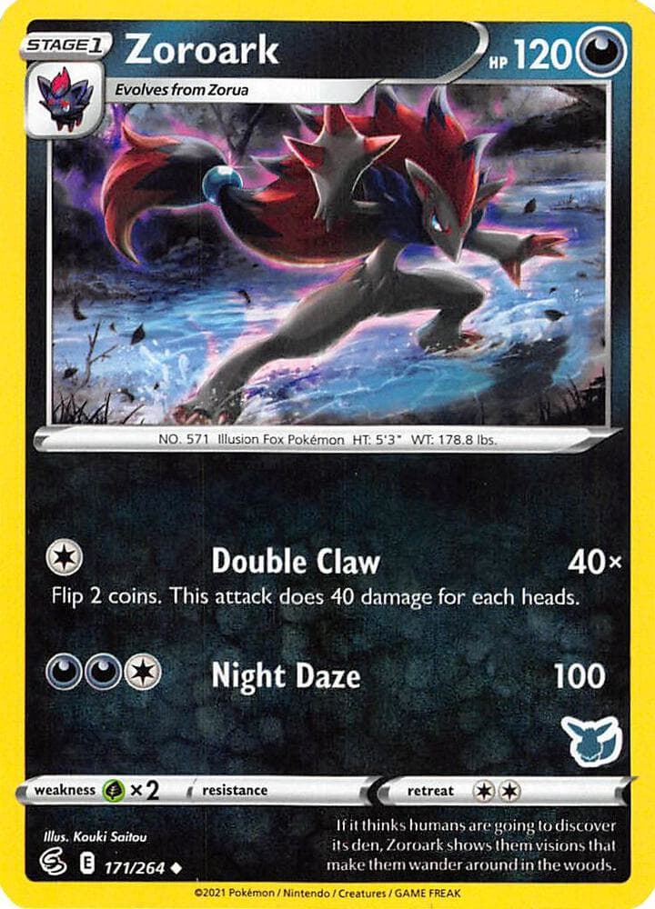 Zoroark - 171/264 (Eevee Stamped) — изображение карты