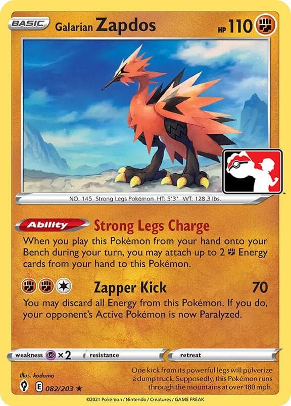 Galarian Zapdos — изображение карты