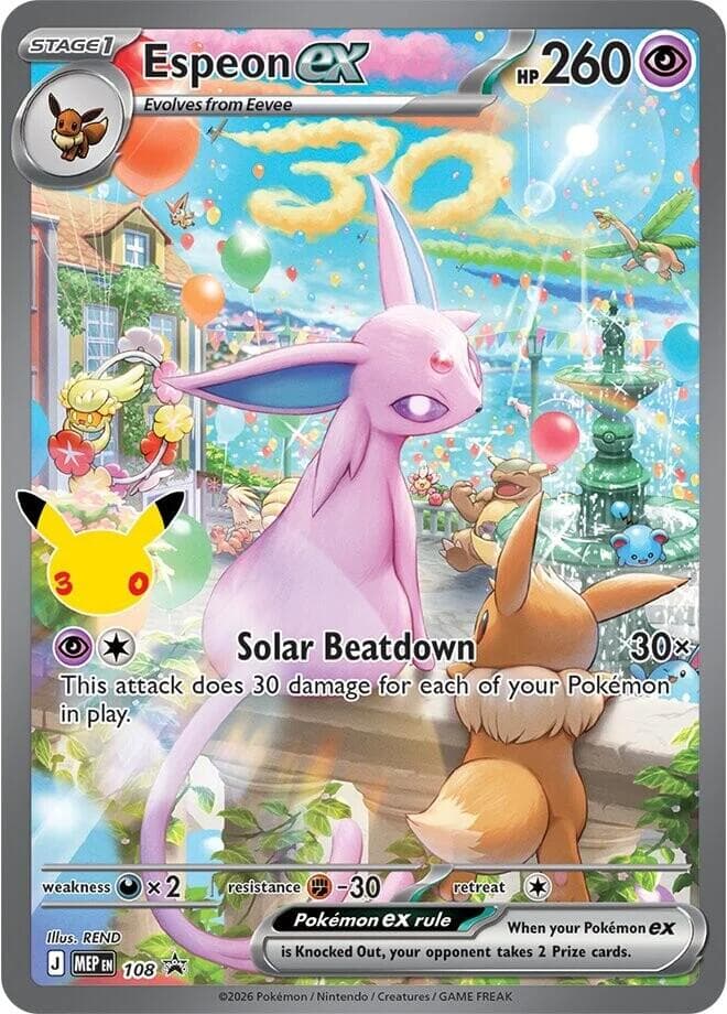 Espeon ex - 108 (30th Celebration) — изображение карты
