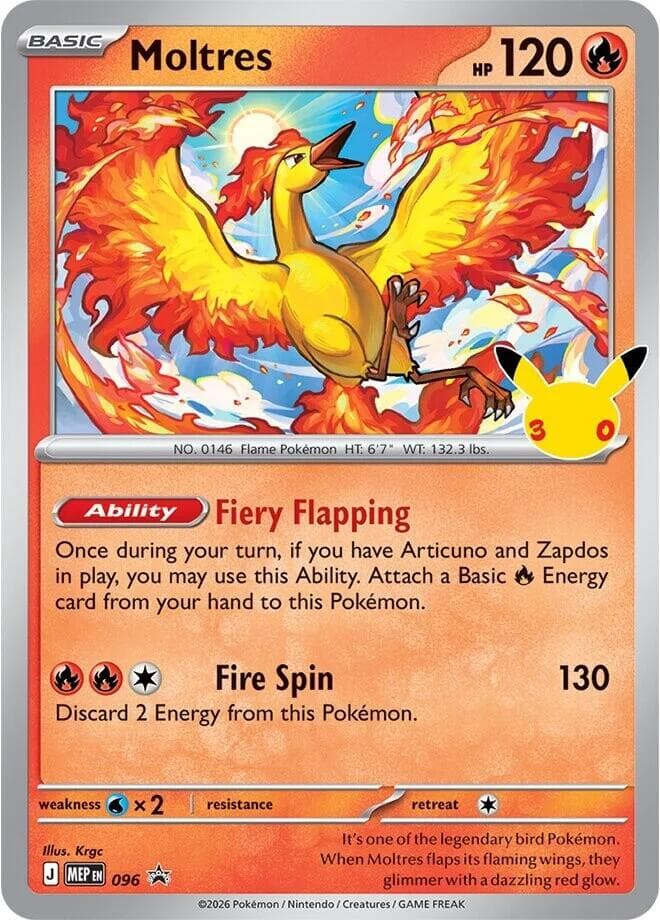 Moltres - 096 (30th Celebration) — изображение карты