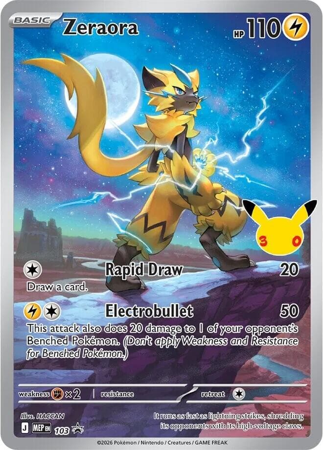Zeraora - 103 (30th Celebration) — изображение карты